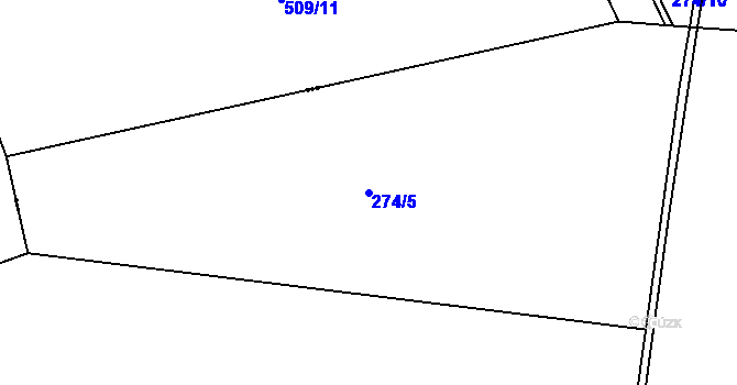 Parcela st. 274/5 v KÚ Račetice, Katastrální mapa