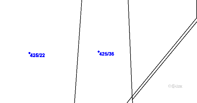 Parcela st. 425/36 v KÚ Račetice, Katastrální mapa