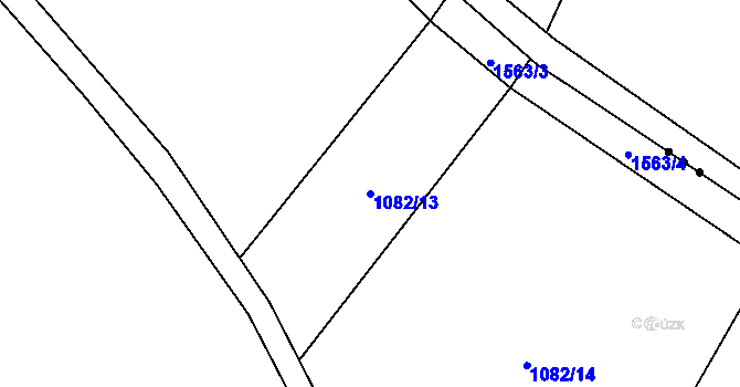 Parcela st. 1082/13 v KÚ Petkovy, Katastrální mapa