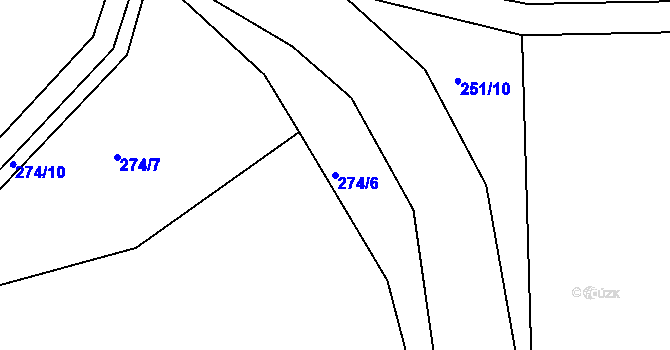 Parcela st. 274/6 v KÚ Petrašovice, Katastrální mapa