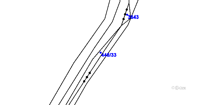 Parcela st. 448/33 v KÚ Petrašovice, Katastrální mapa
