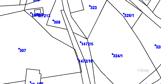 Parcela st. 1472/5 v KÚ Petrašovice, Katastrální mapa
