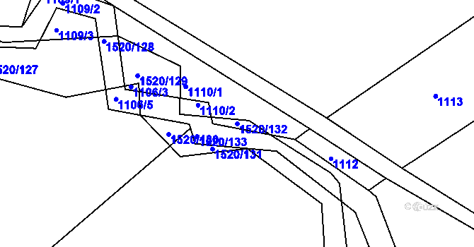Parcela st. 1520/132 v KÚ Petrašovice, Katastrální mapa