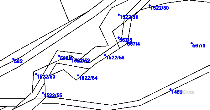 Parcela st. 1522/56 v KÚ Petrašovice, Katastrální mapa