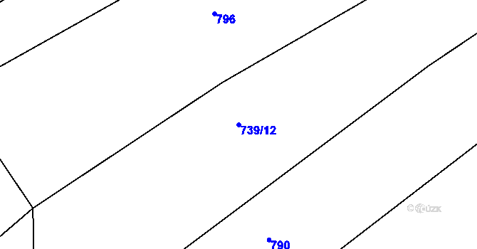 Parcela st. 739/12 v KÚ Petrašovice, Katastrální mapa