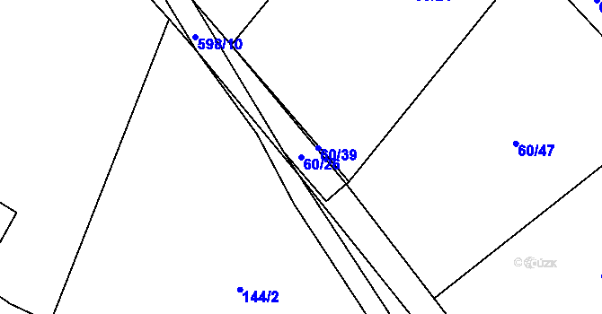Parcela st. 60/26 v KÚ Petráveč, Katastrální mapa