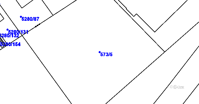 Parcela st. 573/5 v KÚ Petráveč, Katastrální mapa