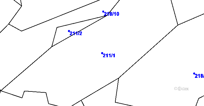 Parcela st. 211/1 v KÚ Petráveč, Katastrální mapa
