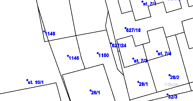 Parcela st. 10/4 v KÚ Černčice u Petrohradu, Katastrální mapa
