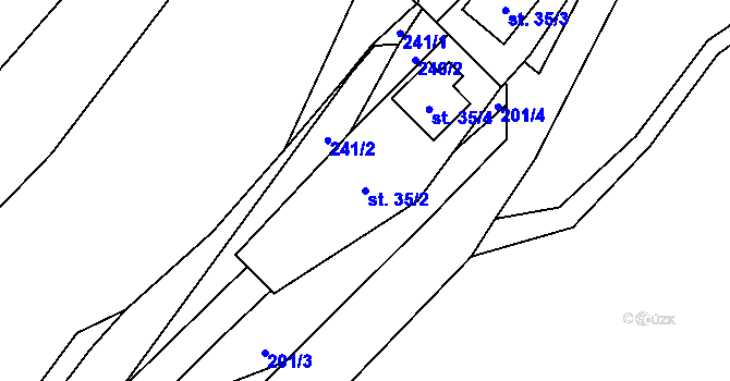 Parcela st. 35/2 v KÚ Černčice u Petrohradu, Katastrální mapa
