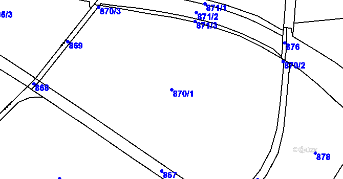 Parcela st. 870/1 v KÚ Černčice u Petrohradu, Katastrální mapa