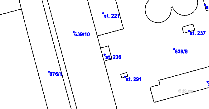 Parcela st. 236 v KÚ Petrohrad, Katastrální mapa
