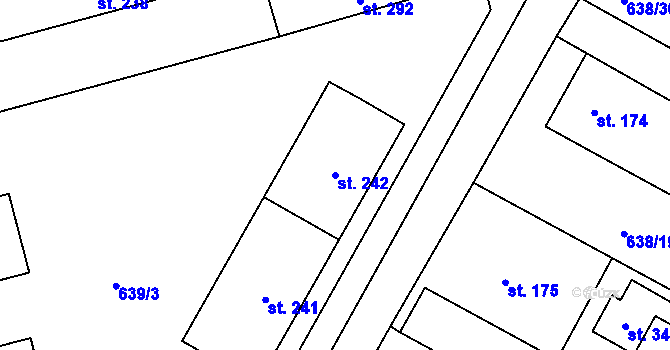 Parcela st. 242 v KÚ Petrohrad, Katastrální mapa