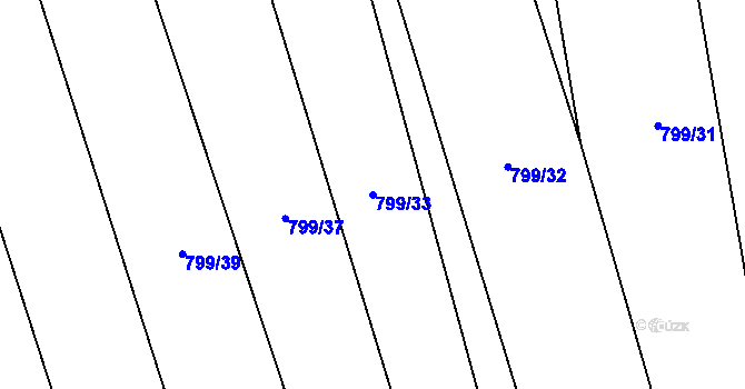 Parcela st. 799/33 v KÚ Petrohrad, Katastrální mapa