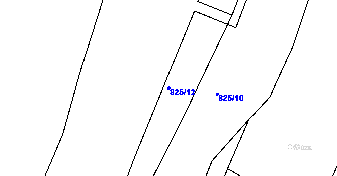 Parcela st. 825/12 v KÚ Petrohrad, Katastrální mapa