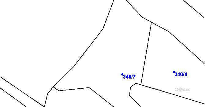 Parcela st. 340/3 v KÚ Petroupim, Katastrální mapa