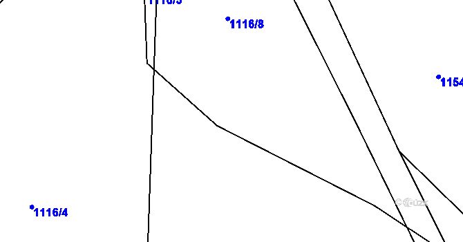 Parcela st. 1116/1 v KÚ Petroupim, Katastrální mapa
