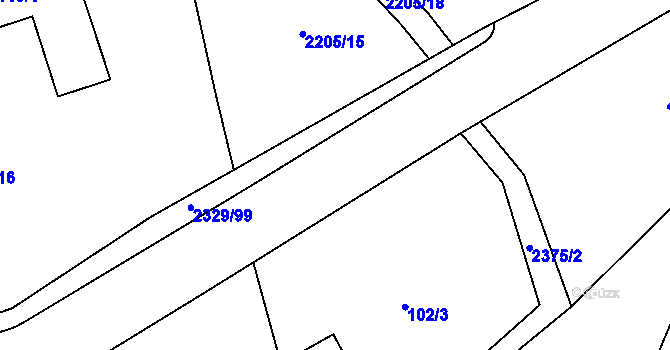 Parcela st. 2329/1 v KÚ Petroupim, Katastrální mapa