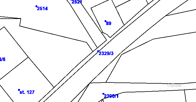 Parcela st. 2329/3 v KÚ Petroupim, Katastrální mapa