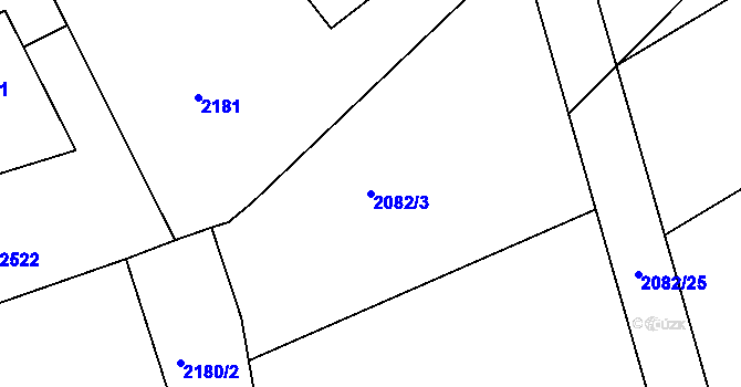 Parcela st. 2082/3 v KÚ Petroupim, Katastrální mapa