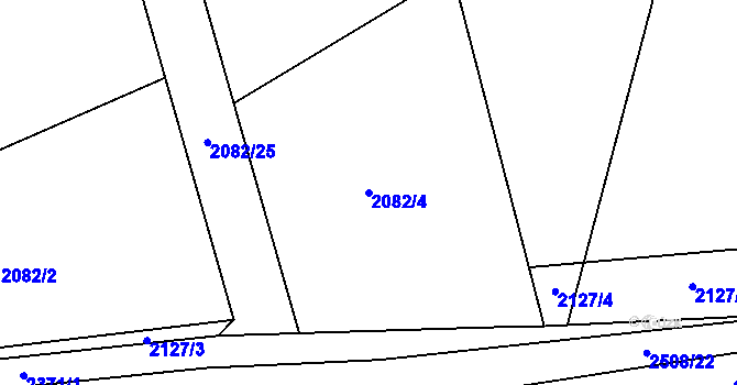 Parcela st. 2082/4 v KÚ Petroupim, Katastrální mapa