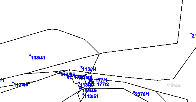 Parcela st. 113/35 v KÚ Petroupim, Katastrální mapa