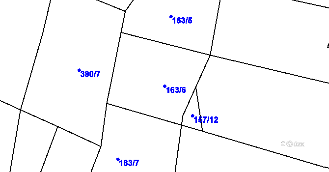 Parcela st. 163/6 v KÚ Petroupim, Katastrální mapa