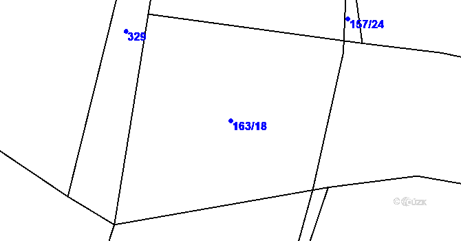 Parcela st. 163/18 v KÚ Petroupim, Katastrální mapa