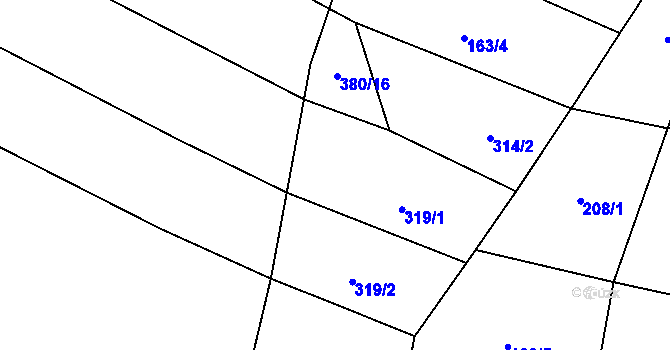 Parcela st. 380/18 v KÚ Petroupim, Katastrální mapa