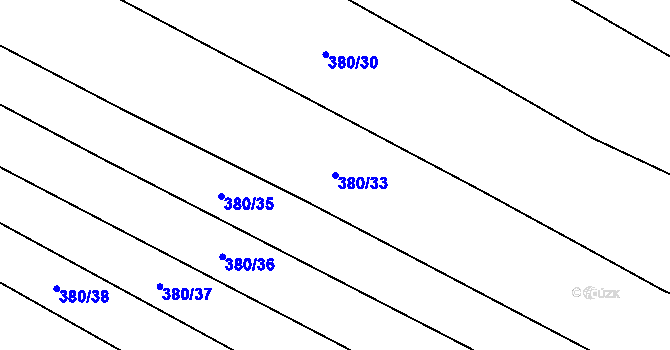 Parcela st. 380/33 v KÚ Petroupim, Katastrální mapa