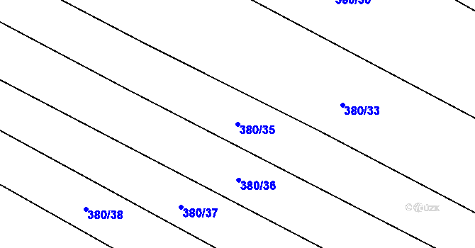 Parcela st. 380/35 v KÚ Petroupim, Katastrální mapa