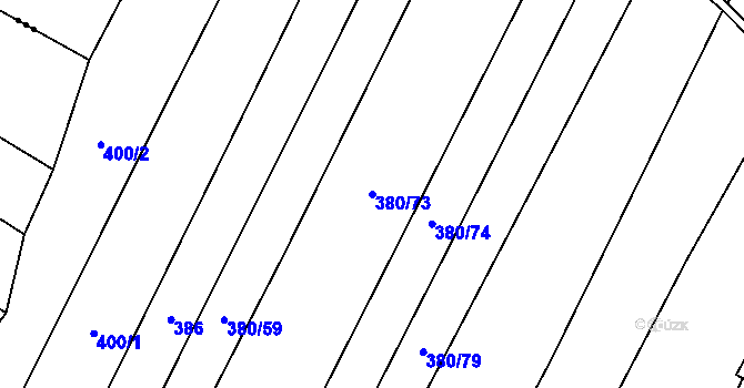 Parcela st. 380/73 v KÚ Petroupim, Katastrální mapa