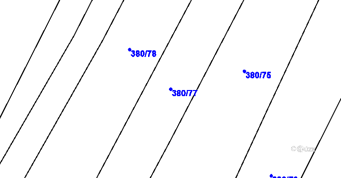 Parcela st. 380/77 v KÚ Petroupim, Katastrální mapa