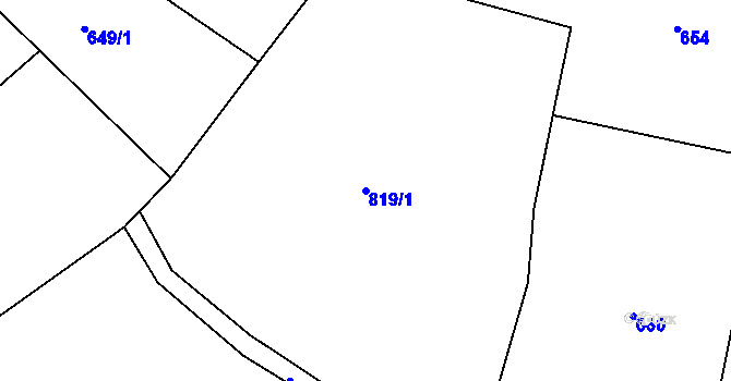Parcela st. 819/1 v KÚ Petroupim, Katastrální mapa