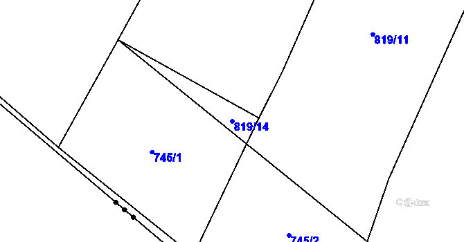 Parcela st. 819/14 v KÚ Petroupim, Katastrální mapa