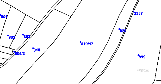 Parcela st. 819/17 v KÚ Petroupim, Katastrální mapa