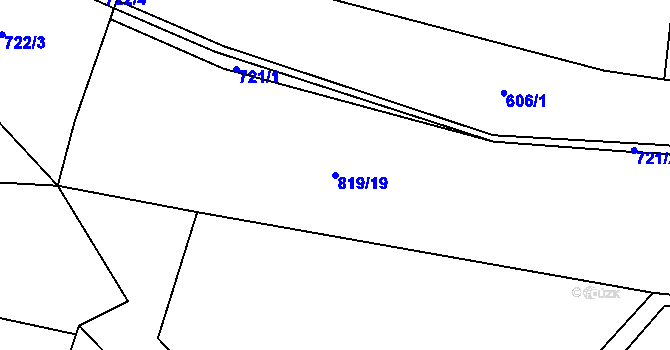 Parcela st. 819/19 v KÚ Petroupim, Katastrální mapa