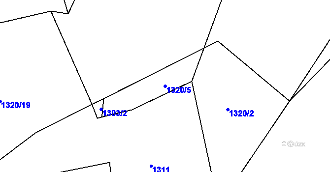 Parcela st. 1320/5 v KÚ Petroupim, Katastrální mapa