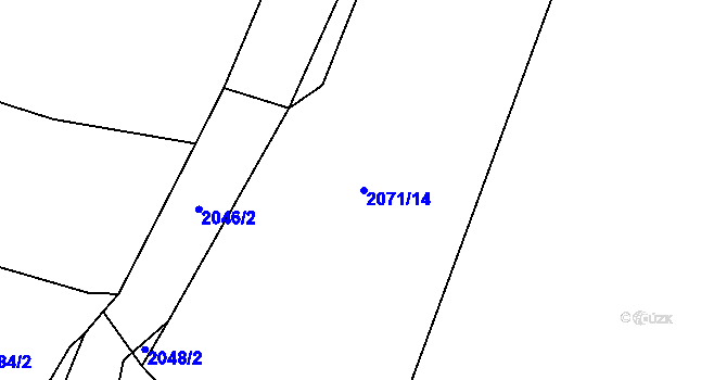 Parcela st. 2071/14 v KÚ Petroupim, Katastrální mapa