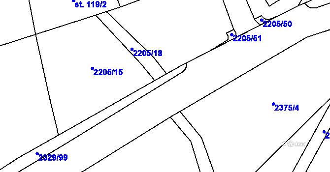 Parcela st. 2329/18 v KÚ Petroupim, Katastrální mapa