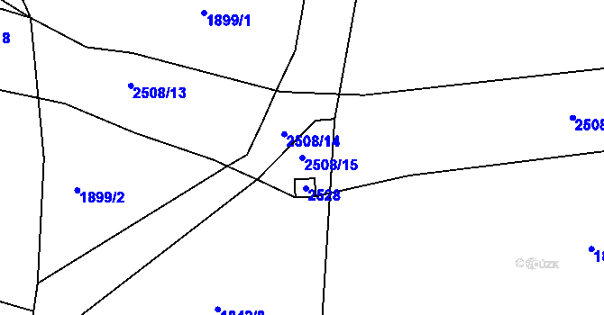 Parcela st. 2508/15 v KÚ Petroupim, Katastrální mapa