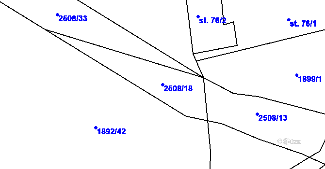 Parcela st. 2508/18 v KÚ Petroupim, Katastrální mapa