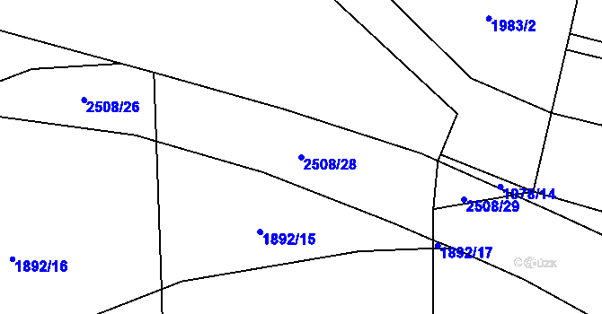 Parcela st. 2508/28 v KÚ Petroupim, Katastrální mapa