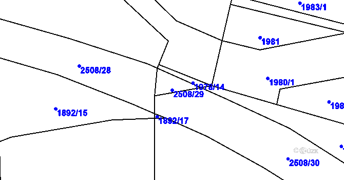 Parcela st. 2508/29 v KÚ Petroupim, Katastrální mapa