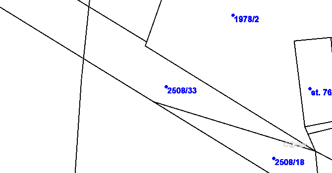 Parcela st. 2508/33 v KÚ Petroupim, Katastrální mapa