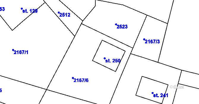 Parcela st. 58/4 v KÚ Petroupim, Katastrální mapa