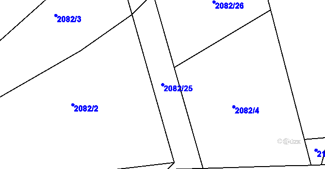 Parcela st. 2082/25 v KÚ Petroupim, Katastrální mapa