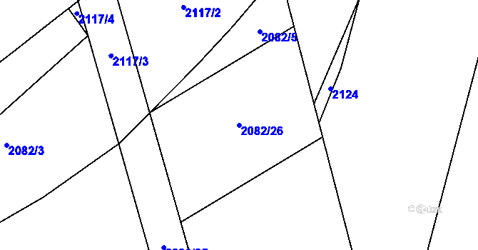 Parcela st. 2082/26 v KÚ Petroupim, Katastrální mapa