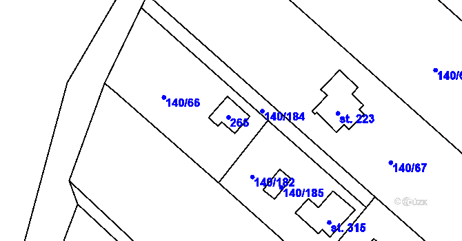 Parcela st. 316 v KÚ Sázava u Petrova, Katastrální mapa
