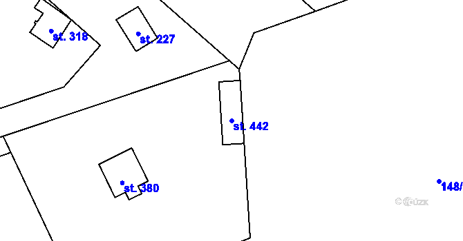 Parcela st. 442 v KÚ Sázava u Petrova, Katastrální mapa